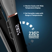 Ikonic Me Xtreme Crimp Hair Crimper for Women | Extra Long & Wide Ceramic Plates | Digital Temperature Display, 360� Swivel Cord | Salon Style Crimping