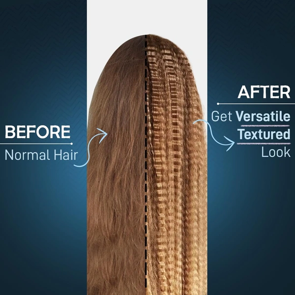 Ikonic Me Xtreme Crimp Hair Crimper for Women | Extra Long & Wide Ceramic Plates | Digital Temperature Display, 360� Swivel Cord | Salon Style Crimping