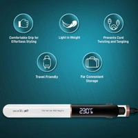 Ikonic Me Xtreme Hair Straightener for Women & Men Colour Stone | Quick Heating Ceramic Floating Plates | Digital Temperature Display | 360� Swivel Cord | Frizz-Free Salon Finish