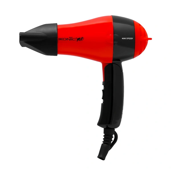 Ikonic Mini Speedy Hair Dryer Red | 1000W Powerful Motor | Lightweight & Compact | Foldable Handle | Dual Heat Settings | Travel-Friendly | Fast & Frizz-Free Drying