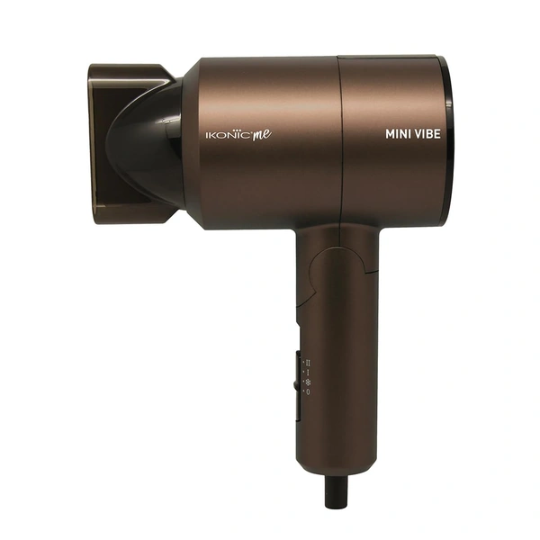 Ikonic Mini Vibe Hair Dryer 1200W - Coffee | 2 Speed Settings | Cool Shot | Overheat Protection | Compact & Travel Friendly Design | Suitable for All Hair Types