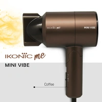 Ikonic Mini Vibe Hair Dryer 1200W - Coffee | 2 Speed Settings | Cool Shot | Overheat Protection | Compact & Travel Friendly Design | Suitable for All Hair Types