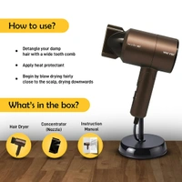 Ikonic Mini Vibe Hair Dryer 1200W - Coffee | 2 Speed Settings | Cool Shot | Overheat Protection | Compact & Travel Friendly Design | Suitable for All Hair Types