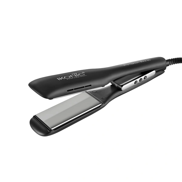 Ikonic Pro Titanium Shine Hair Straightener Black with AI Technology | Fast Heating | Frizz-Free Styling | Auto Shut-Off | Digital Temperature Control | Salon-Quality