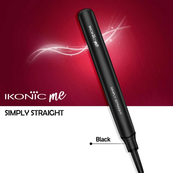 Ikonic Simply Straight Hair Straightener | Super Slim Rose Gold | 1-inch Plates | Compact Design | Quick Heat Up | Auto Controlled Heat Setting | Suitable for All Hair Types