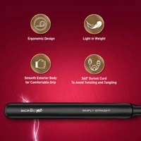 Ikonic Simply Straight Hair Straightener | Super Slim Rose Gold | 1-inch Plates | Compact Design | Quick Heat Up | Auto Controlled Heat Setting | Suitable for All Hair Types