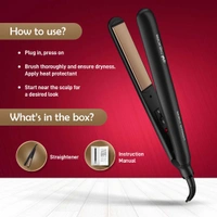 Ikonic Simply Straight Hair Straightener | Super Slim Rose Gold | 1-inch Plates | Compact Design | Quick Heat Up | Auto Controlled Heat Setting | Suitable for All Hair Types