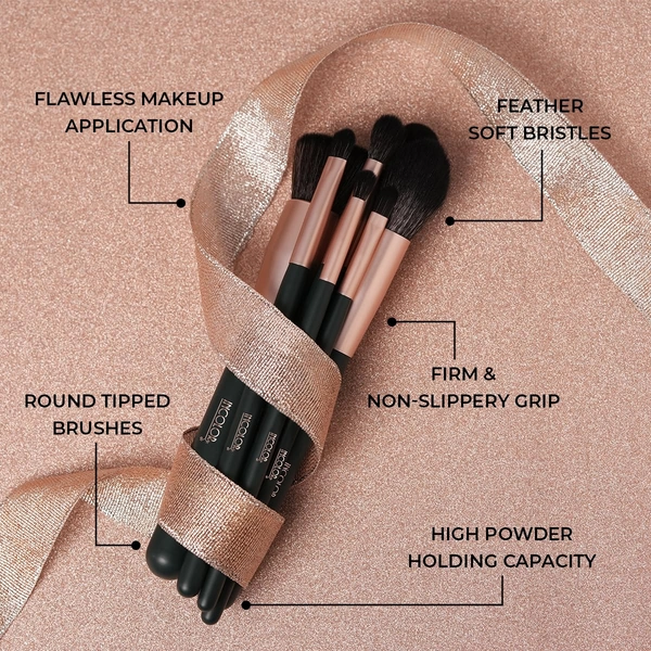 Incolor 8?Piece Makeup Brush Set | Powder, Foundation, Eyeshadow, Angled Liner, Concealer, Highlighter, Pencil & Blending Face Brushes | Soft, Durable Bristles