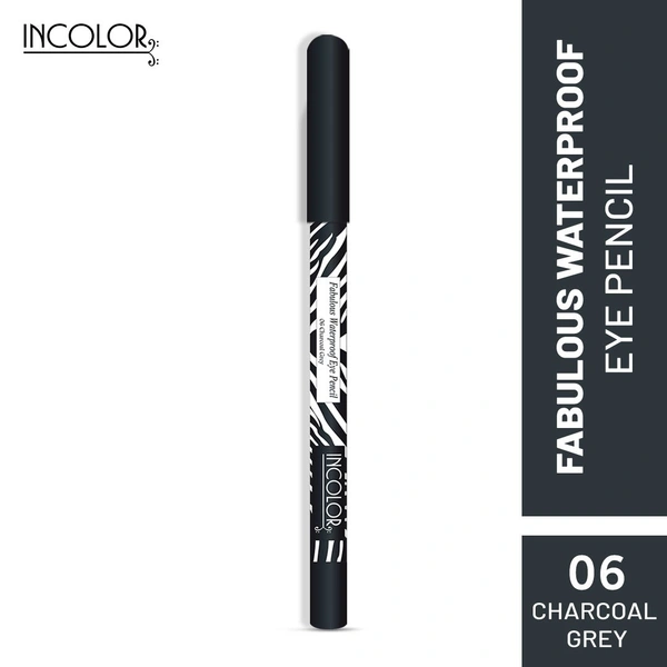 Incolor Fabulous Eye Pencil EP-185 Shade 06 Charcoal Gray| Waterproof Metallic Gold Eyeliner Pencil | Smooth Glide | Long Lasting Eye Makeup