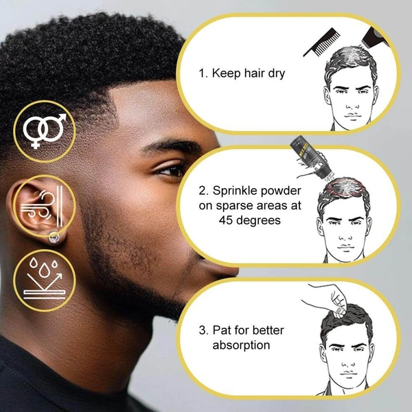 Incolor Hair Fiber Powder - Black | Instantly Covers Bald Spots & Thinning Hair | Natural-Looking Volume | Long-Lasting, Sweat & Wind Resistant Hair Concealer