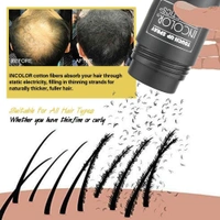 Incolor Hair Fiber Powder - Black | Instantly Covers Bald Spots & Thinning Hair | Natural-Looking Volume | Long-Lasting, Sweat & Wind Resistant Hair Concealer