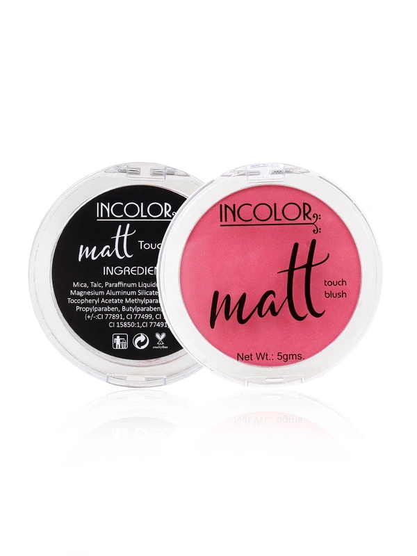 Incolor Long Lasting Matt Touch Blusher 5g Shade 03 | Smooth Matte Cheek Blush, Lightweight Powder, Blendable & Buildable Color for Natural Long-Wear Finish