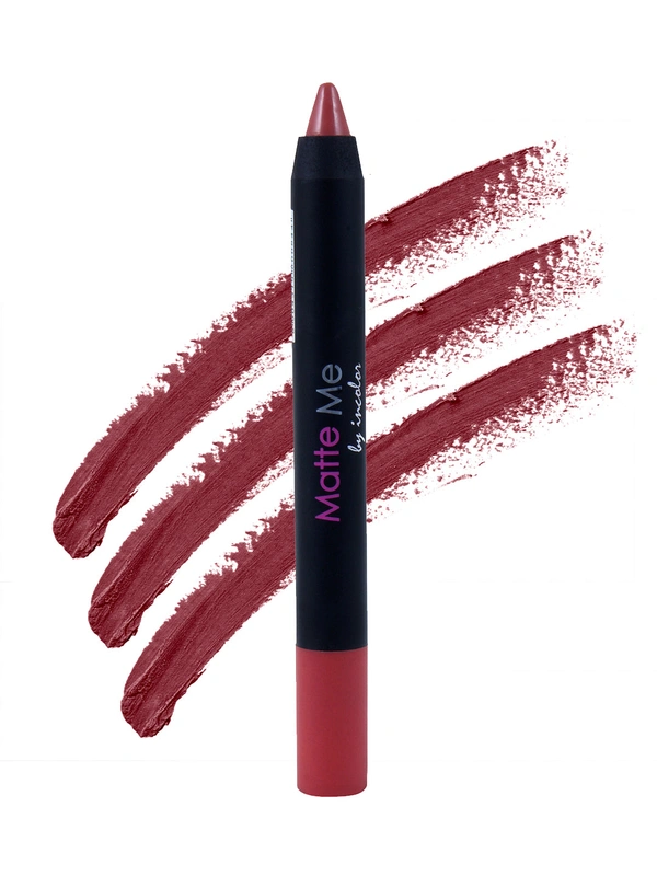 Incolor Matte Me Crayon Pencil Lipstick 03 Night out | Bold Matte Finish & Creamy Texture | Long-Lasting & Lightweight Lip Crayon for Glamorous Evening & Daily Looks