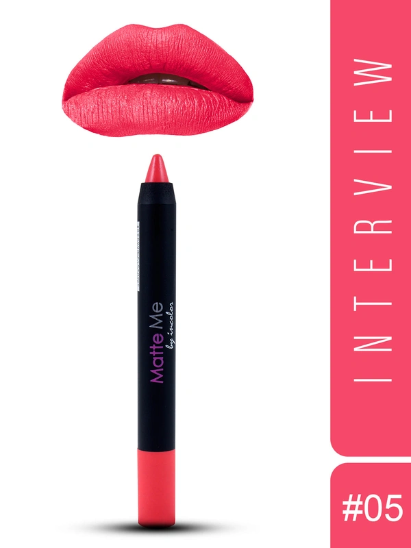 Incolor Matte Me Crayon Pencil Lipstick 05 Interview | Creamy Matte Finish & High Pigmentation | Long-Lasting Wear & Precise Crayon Design | Lightweight Formula for Daily Elegance