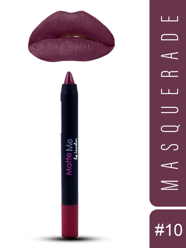 Incolor Matte Me Crayon Pencil Lipstick 10 Masquerade| Bold Matte Finish & Creamy Texture | Long-Lasting Wear & Precise Crayon Design | Lightweight Formula for All-Day Comfort