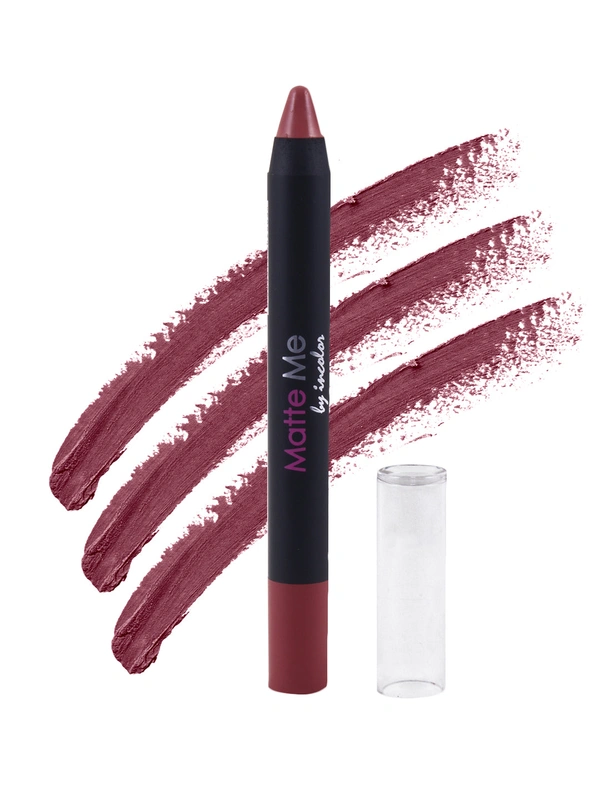 Incolor Matte Me Crayon Pencil Lipstick 16 Cannes| Elegant Matte Finish & Creamy Texture | Long-Lasting Wear & Precise Crayon Design | Lightweight Formula for All-Day Comfort