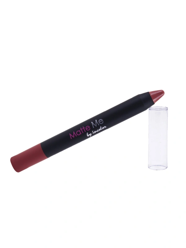 Incolor Matte Me Crayon Pencil Lipstick 16 Cannes| Elegant Matte Finish & Creamy Texture | Long-Lasting Wear & Precise Crayon Design | Lightweight Formula for All-Day Comfort