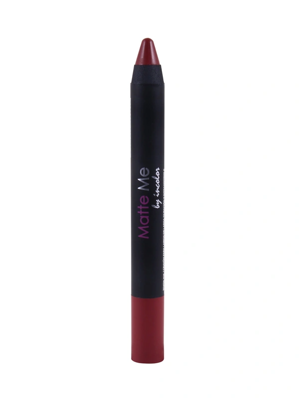 Incolor Matte Me Crayon Pencil Lipstick 18 Dark Era | Deep Matte Finish & Creamy Texture | Long-Lasting Wear & Precise Crayon Design | Lightweight Formula for All-Day Comfort