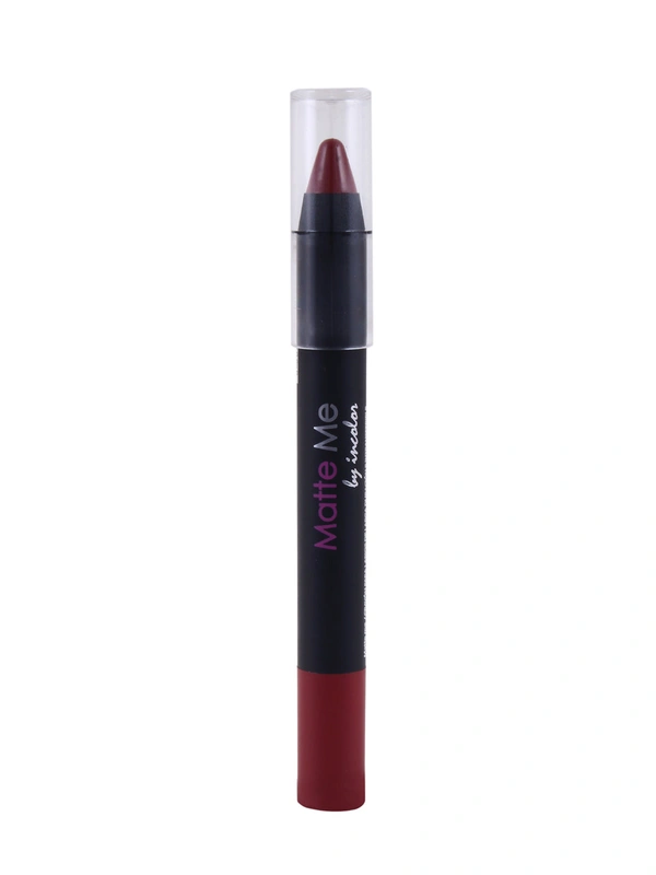 Incolor Matte Me Crayon Pencil Lipstick 18 Dark Era | Deep Matte Finish & Creamy Texture | Long-Lasting Wear & Precise Crayon Design | Lightweight Formula for All-Day Comfort