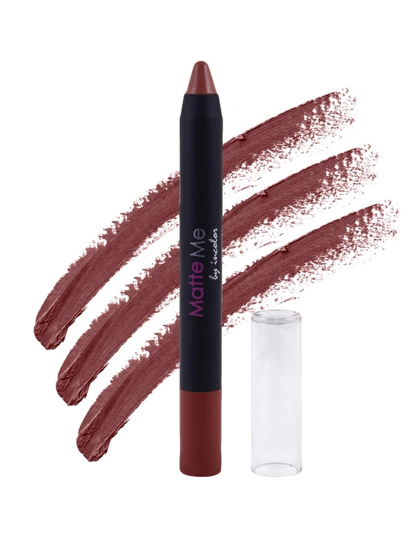 Incolor Matte Me Crayon Pencil Lipstick 21 Dusk to Down| Smooth Matte Finish & Creamy Texture | Long-Lasting Wear & Precise Crayon Design | Lightweight Formula for All-Day Comfort