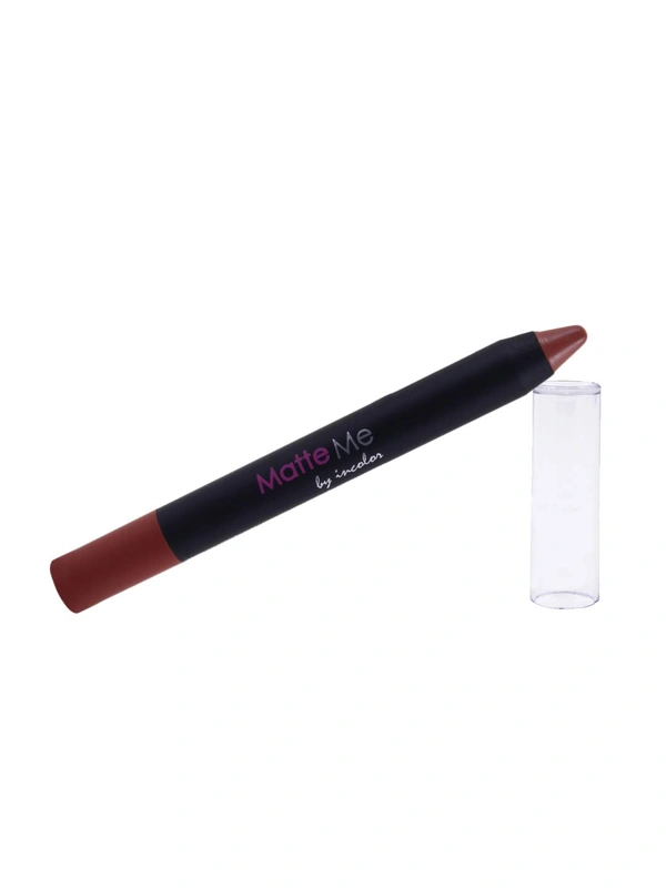 Incolor Matte Me Crayon Pencil Lipstick 21 Dusk to Down| Smooth Matte Finish & Creamy Texture | Long-Lasting Wear & Precise Crayon Design | Lightweight Formula for All-Day Comfort