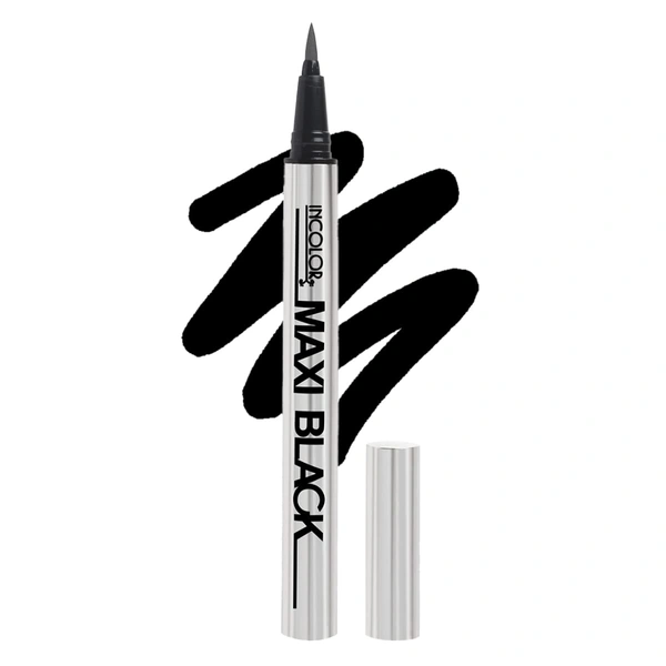 Incolor Maxi Pen Eyeliner 2gm Shade 01 Black for Women | Highly Pigmented | Long Lasting | Smudge Proof | Easy Sketch Tip | Matte Finish