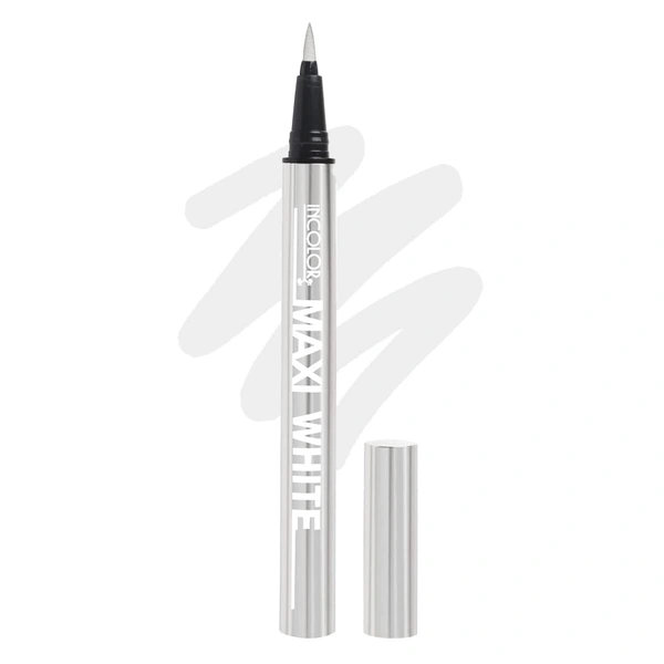 Incolor Maxi Pen Eyeliner 2gm Shade 06 White for Women | Highly Pigmented White | Long Lasting | Smudge Proof | Easy Sketch Pen Tip | Matte Finish