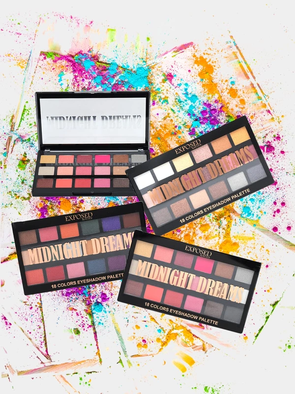 Incolor Midnight Dreams 18 in 1 Color Eyeshadow Palette 25g, Shade 03 | Waterproof Eye Makeup | Matte & Glitter Finish | Multicolor Shades