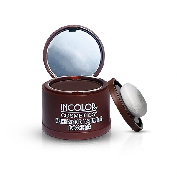 Incolor Root Touch Up Hair Powder Beard Line Dark Brown | Hairline & Beard Filler | Root Cover Up Stick | For Thinning Hair, Bald Spots & Eyebrows