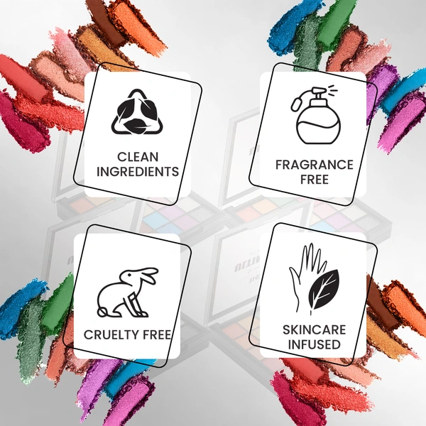 Incolor Urban Choice Ultimate Makeup Palette with Highly Pigmented Matte & Shimmer Shades | Smooth Blendable Texture | Long Lasting Makeup Kit for Women