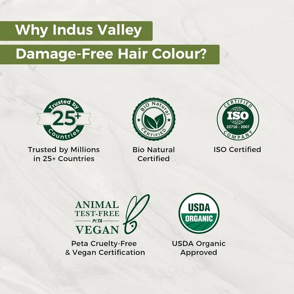 Indus Valley INDUS VALLEY Damage Free Natural Gel Hair Colour 220ml Medium Brown 4.00 for Women & Men | 100% Grey Coverage | Ammonia & PPD Free Herbal Organic Conditioning Hair Color