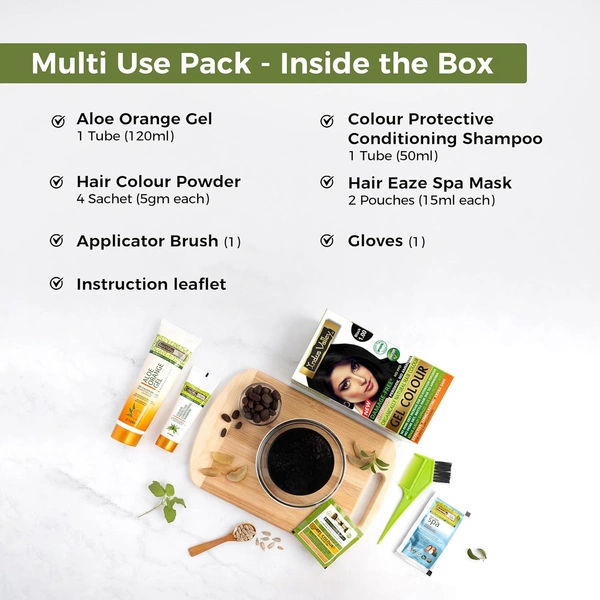 Indus Valley INDUS VALLEY Damage Free Natural Gel Hair Colour 220ml Black 1.00 for Women & Men | 100% Grey Coverage | No Ammonia, No PPD | Organic Herbal Based Conditioning Hair Color