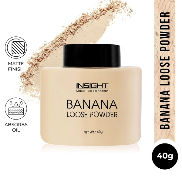 Insight Banana Loose Powder 40g | Make Up Setting Powder | for Matte, Bright Finish | Oil Control and Flawless Look | Reduces Shine | Long-lasting | Radiant complexion powder | 40g
