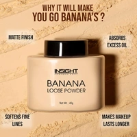 Insight Banana Loose Powder 40g | Make Up Setting Powder | for Matte, Bright Finish | Oil Control and Flawless Look | Reduces Shine | Long-lasting | Radiant complexion powder | 40g