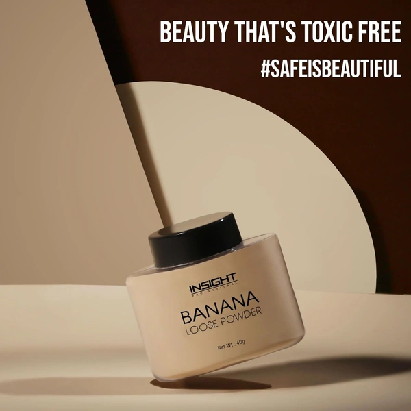 Insight Banana Loose Powder 40g | Make Up Setting Powder | for Matte, Bright Finish | Oil Control and Flawless Look | Reduces Shine | Long-lasting | Radiant complexion powder | 40g