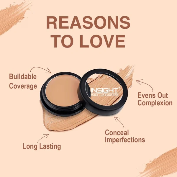 Insight Makeup Full Coverage Concealer Cream NC4 Warm Yellow for Medium Complextion| Waterproof & HD Look | Minimizes Fine Lines & Medium Coverage | Long-Lasting & Photo Ready