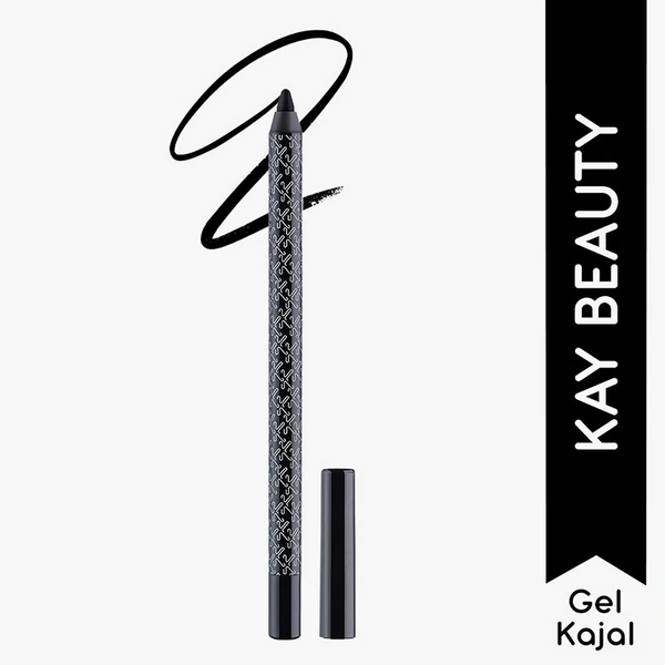 Kay Beauty Ink Artist Gel Kajal 1.2g with Chamomile & Ceramide | Waterproof, Smudge-Proof Gel Formula | Intense Pigment, Smooth Glide, All-Day Wear Eye Kajal for Bold Defined Eyes