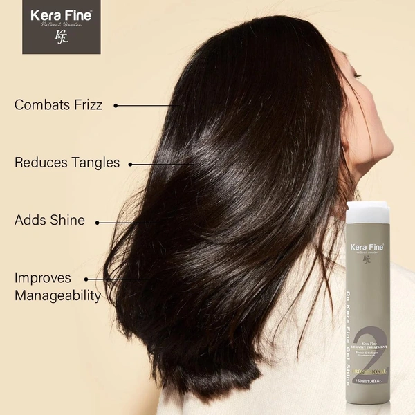 Kera Fine Keratin Hair Treatment 250ml | Professional Frizz-Free Smoothing Treatment for Smooth | Shiny Hair & Long-Lasting Results| Formaldehyde-Free Formula