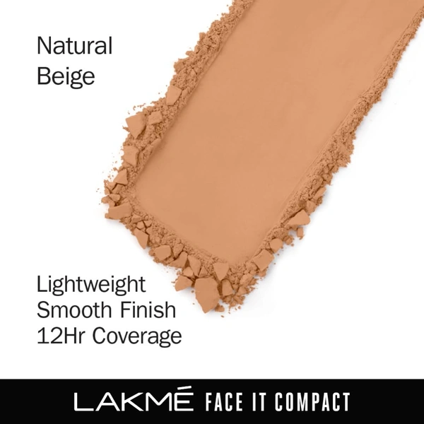 Lakme Forever Matte Compact Powder Natural Coral 9g | Smooth Matte Finish | 12 Hour Oil Control, Even Tone | Lightweight Daily Wear for All Skin Types
