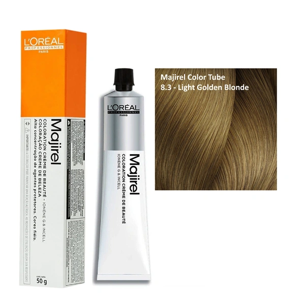 Loreal Professionnel Majirel Hair Colour Cream Golden Shine Blonde 8.3 Golden Light Blonde 49.5g