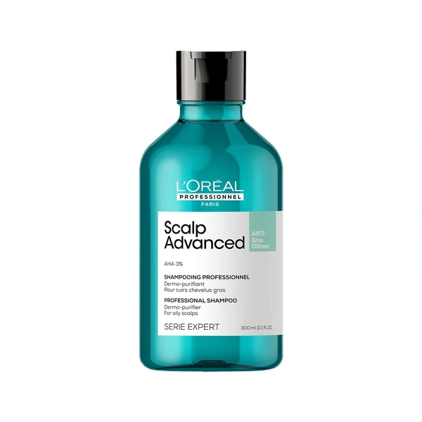 Loreal Professionnel Scalp Advanced Anti-Oiliness Shampoo 300ml -With 3% AHA Purify Oily Scalp