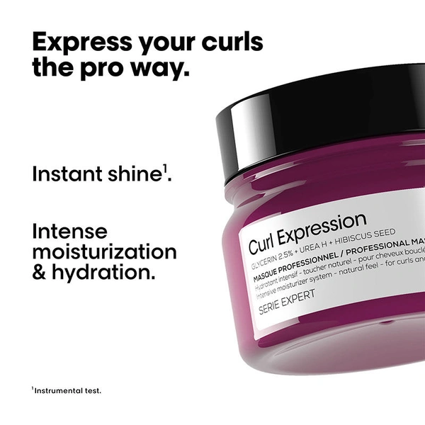 L'Oreal Professionnel Curl Expression Hair Mask 250ml For Curly & Coily Hair | Intense Moisturizing & Hydrating | Deep Nourishment, Anti Frizz, Shine Boost, Salon Results