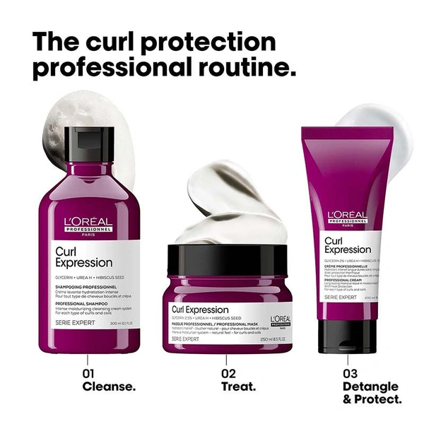 L'Oreal Professionnel Curl Expression Hair Mask 250ml For Curly & Coily Hair | Intense Moisturizing & Hydrating | Deep Nourishment, Anti Frizz, Shine Boost, Salon Results