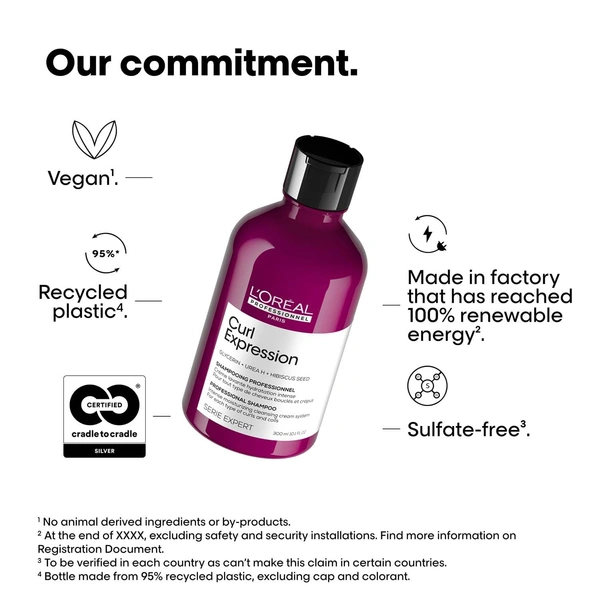 L'Oreal Professionnel Curl Expression Intense Moisturizing Cleansing Shampoo 300ml For Curly & Coily Hair With Glycerin, Urea H & Hibiscus Seed Extract - Deep Hydration