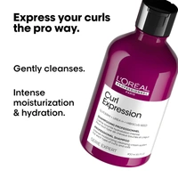 L'Oreal Professionnel Curl Expression Intense Moisturizing Cleansing Shampoo 300ml For Curly & Coily Hair With Glycerin, Urea H & Hibiscus Seed Extract - Deep Hydration