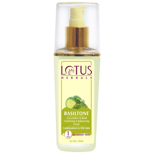 Lotus Herbals Basiltone Clarifying & Balancing Skin Toner Liquid, 100ml