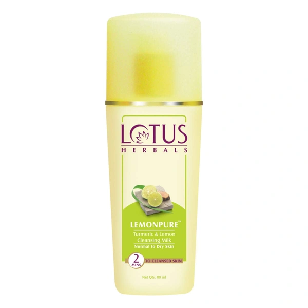 Lotus Herbals Lemonpure Turmeric & Lemon Cleansing Milk, 80 ml