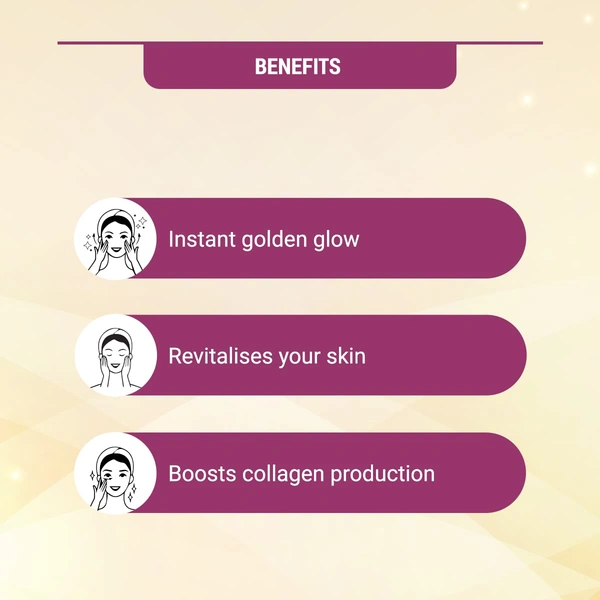 Lotus Herbals Radiant Gold 4-in-1 Facial Kit | 24K Gold Glow & Radiance | Revitalizes dull skin | 4 Easy Steps | leaving skin soft and supple