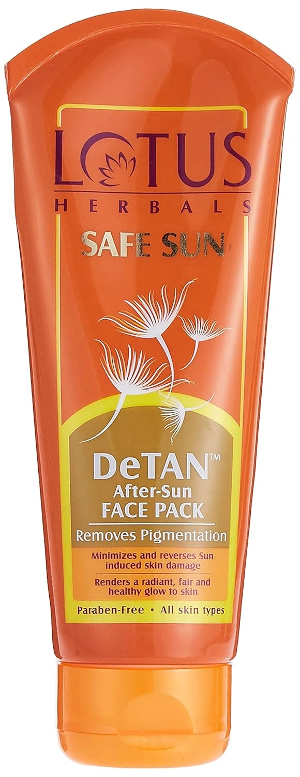 Lotus Herbals Safe Sun Detan After-Sun Face Pack, 100 gm