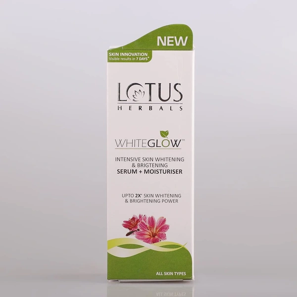 Lotus Herbals White Glow Intensive Skin Whitening & Brightening Serum + Moisturiser, 30ml